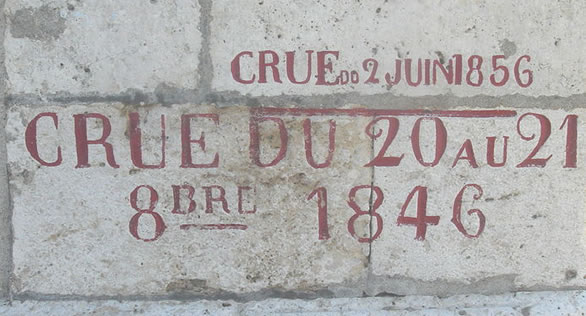 Repère de la crue de la Loire de 1856